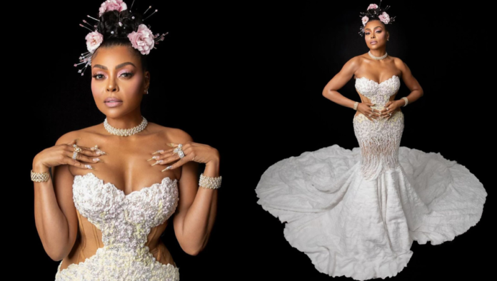 American Actress Taraji P. Henson At The Met Gala Carpet, 2024 American Actress Taraji P. Henson At The Met Gala Carpet, 2024