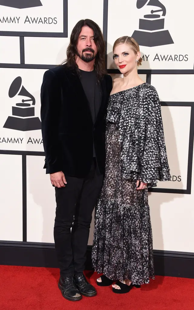 Dave Grohl And His Wife Jordyn Blum Attend The 2016 Grammy Awards